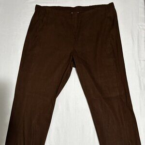 J. Jill Brown Linen Blend Stretch Trousers XL Minimalist Earth Tone Side Vent